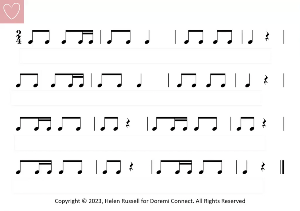 Rhythm sight reading to prepare syncopa