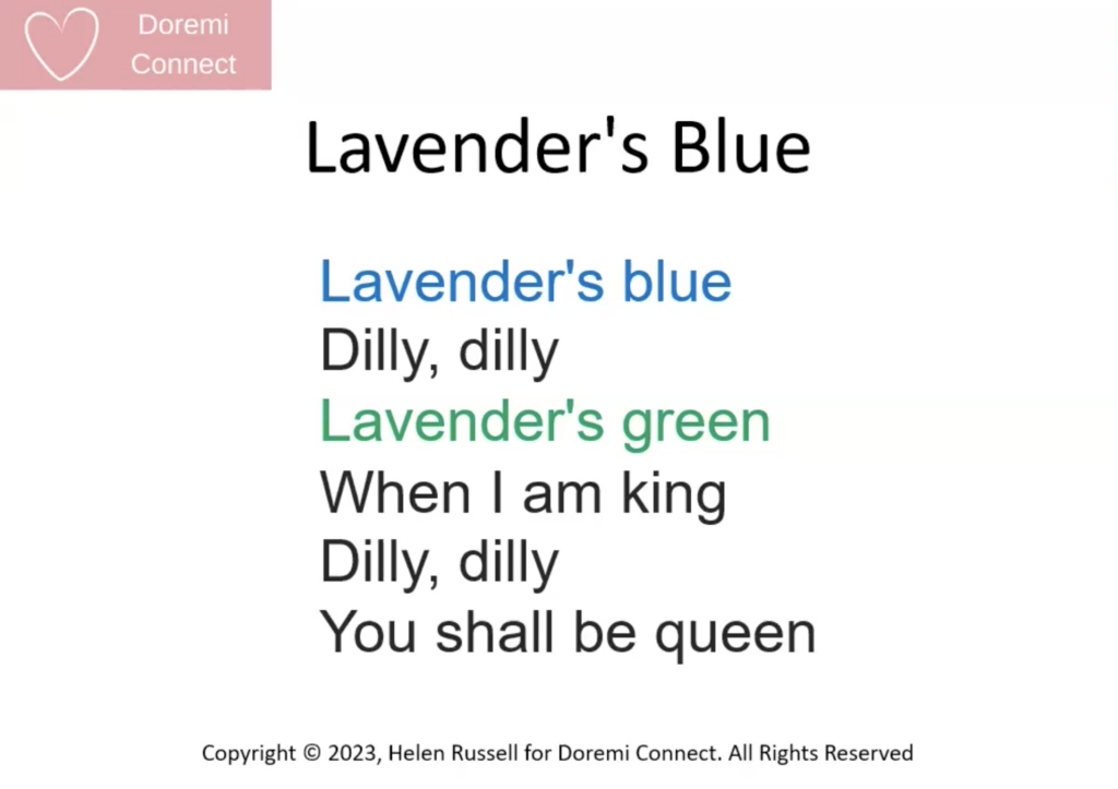 Lavender's Blue lyrics